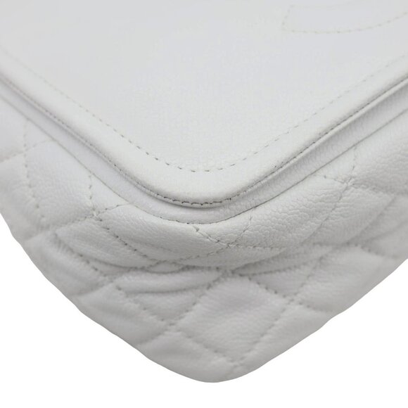 Chanel Timeless Flap CC Caviar Leather Crossbody Bag White - Picture 9 of 12